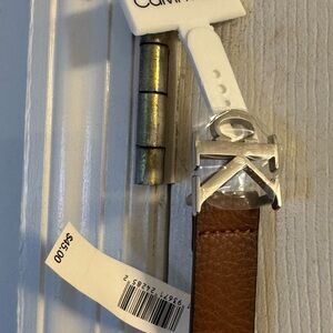 Calvin Klein Silver Buckle Brown Belt